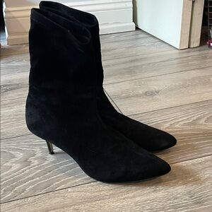Nanette Nanette Lepore Black Faux Suede Slip-on Ankle Boots